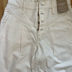 Button Fly High Waist Super Wide Leg Jeans